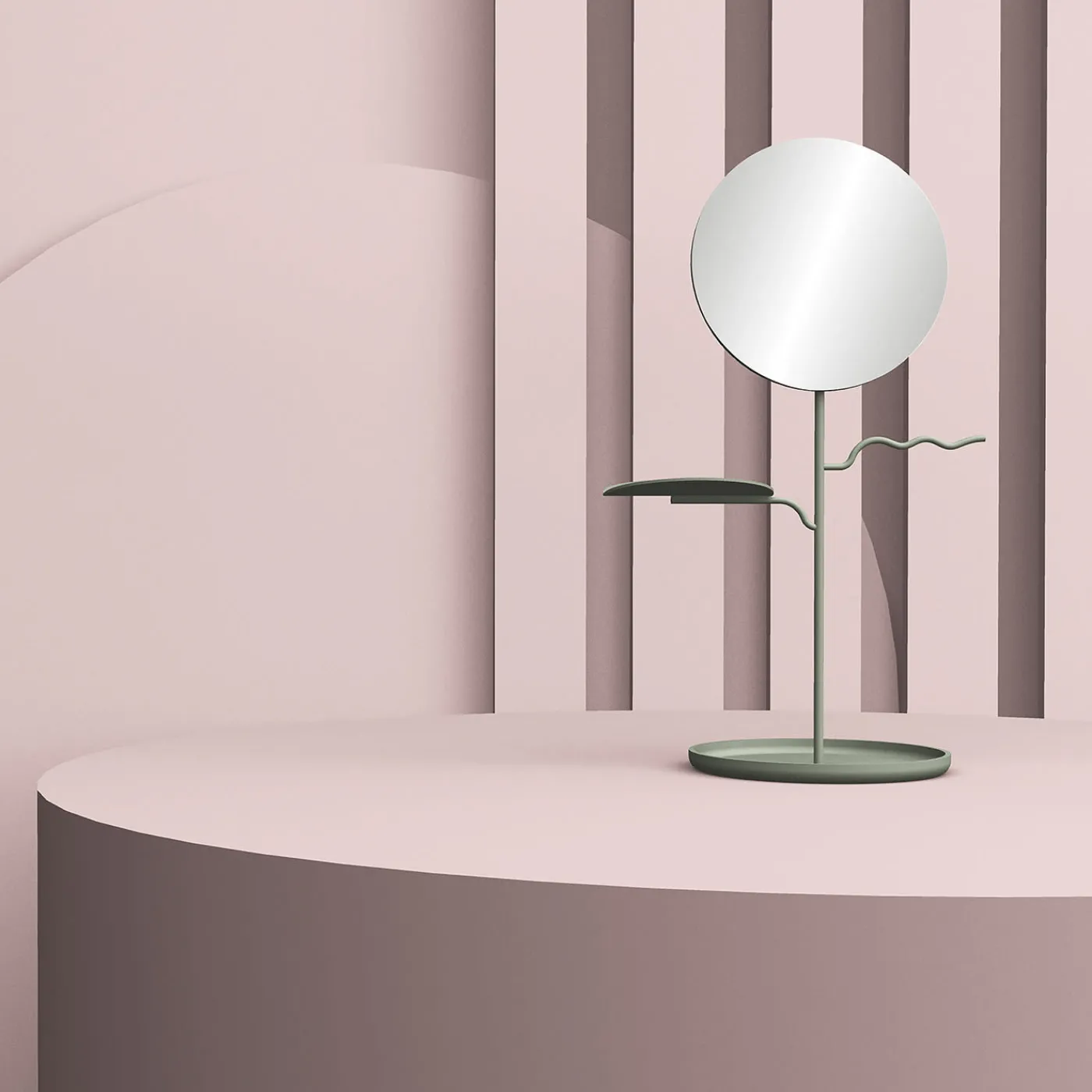 Nunzia Ponsillo Custode Portagioie antracite con specchio> Specchi Da Tavolo