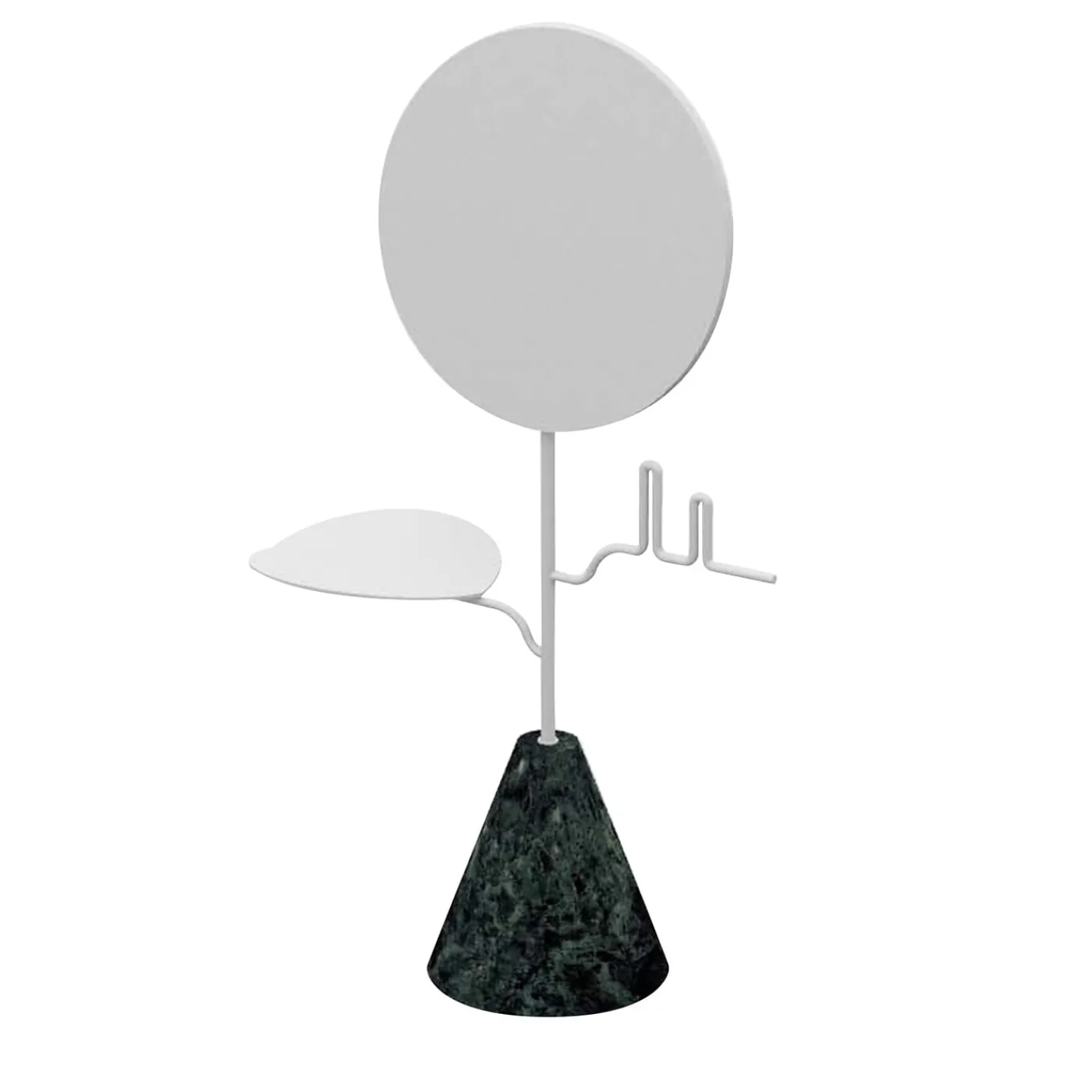 Nunzia Ponsillo Custode Portagioie bianco/verde Guatemala con specchio> Specchi Da Tavolo