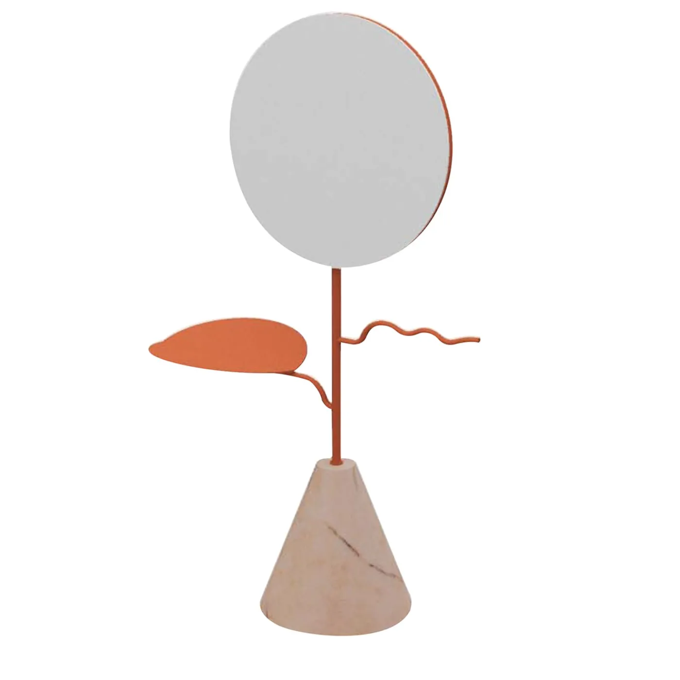 Nunzia Ponsillo Custode Portagioie in terracotta/rosa con specchio> Specchi Da Tavolo