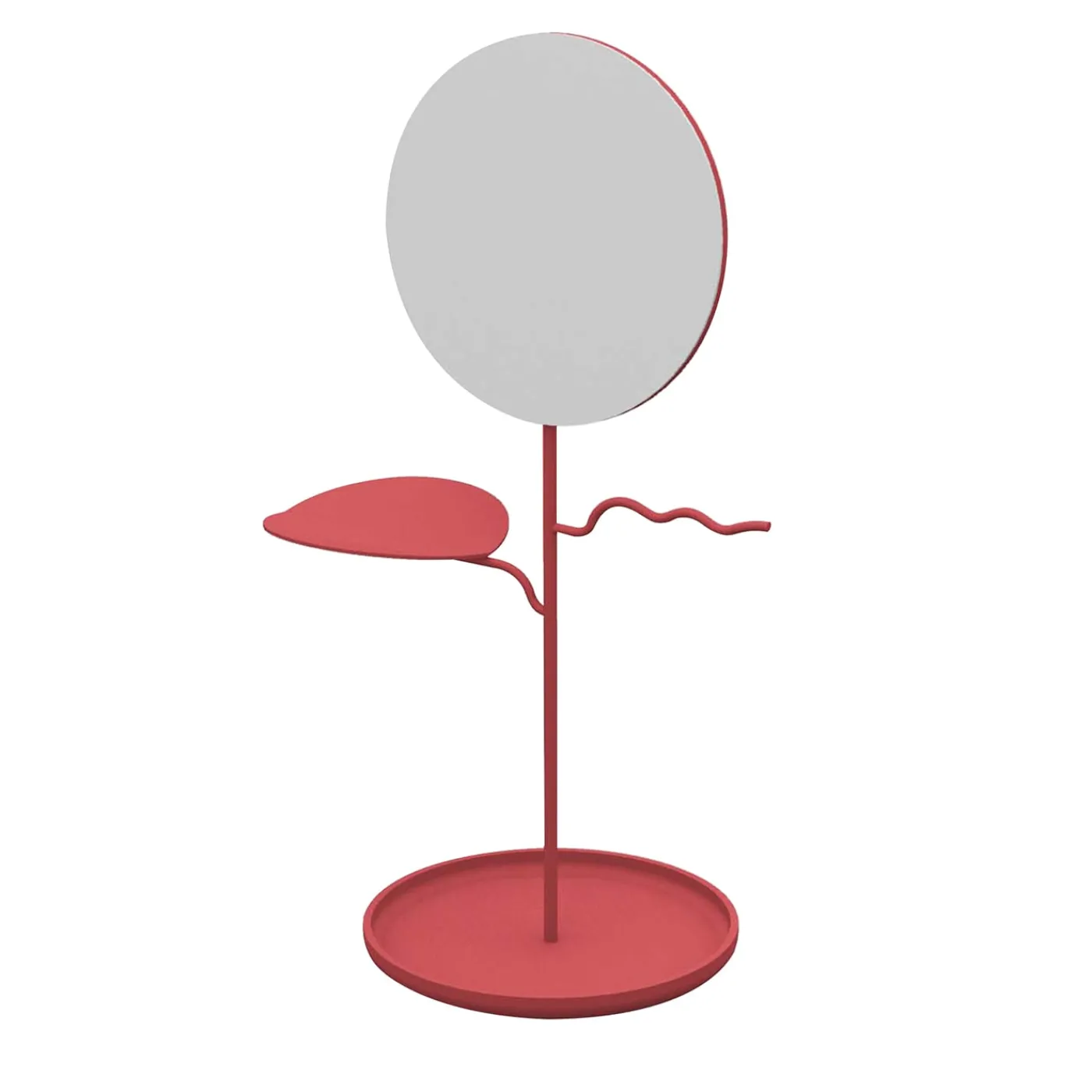 Nunzia Ponsillo Custode Portagioie rosa salmone con specchio> Specchi Da Tavolo