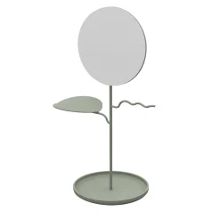Nunzia Ponsillo Custode Portagioie verde salvia con specchio> Specchi Da Tavolo