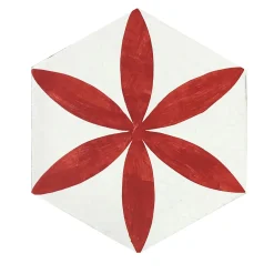 Studio Le Nid Daamè Set di 28 piastrelle rosse esagonali #1> Piastrelle E Pavimenti