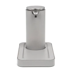 Pinetti Dispenser automatico in pelle grigio chiaro con vassoio Igea><noscript><img width=