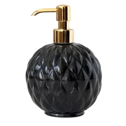 Villari DISPENSER DI SAPONE ROTONDO BLACK TIE - NERO> Arredo Bagno