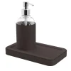 Pinetti Dispenser Igea in pelle grigia con vassoio> Arredo Bagno
