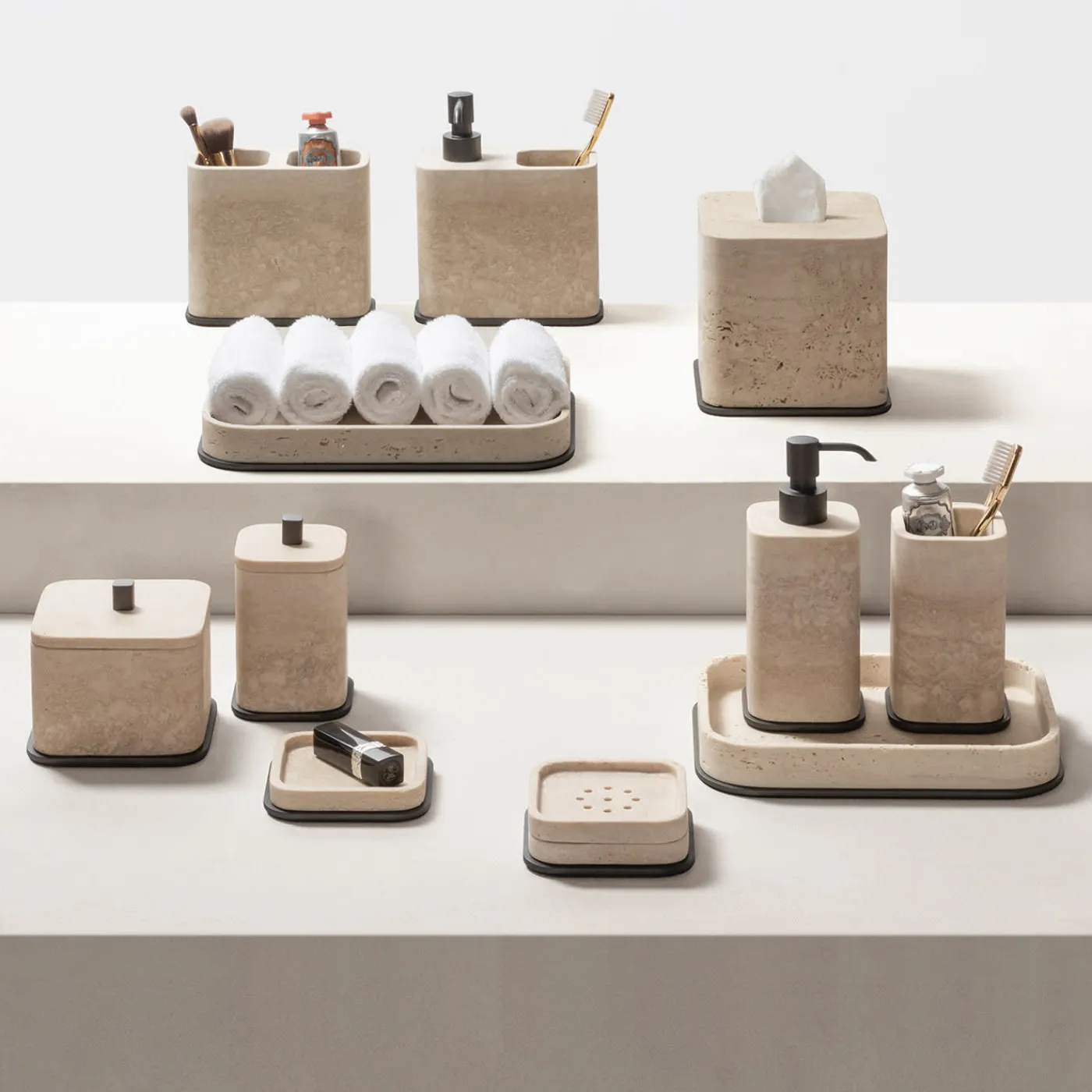 Giobagnara Dispenser per sapone Polo in marmo beige> Arredo Bagno