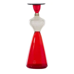 Venini Donna Campigliesca Vaso antropomorfo in vetro rosso di Gio Ponti> Bottiglie Decorative