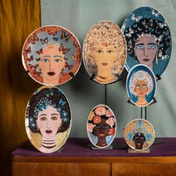 Vetrofuso DONNE FIORITE Bianca Vassoio ovale><noscript><img width=