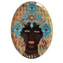 Vetrofuso DONNE FIORITE Set di 2 vassoi ovali Jamila> Piatti Decorativi