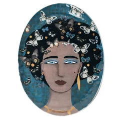 Vetrofuso DONNE FIORITE Vassoio ovale Shamsi> Piatti Decorativi