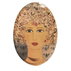 Vetrofuso DONNE FIORITE Vassoio ovale Ariel> Piatti Decorativi