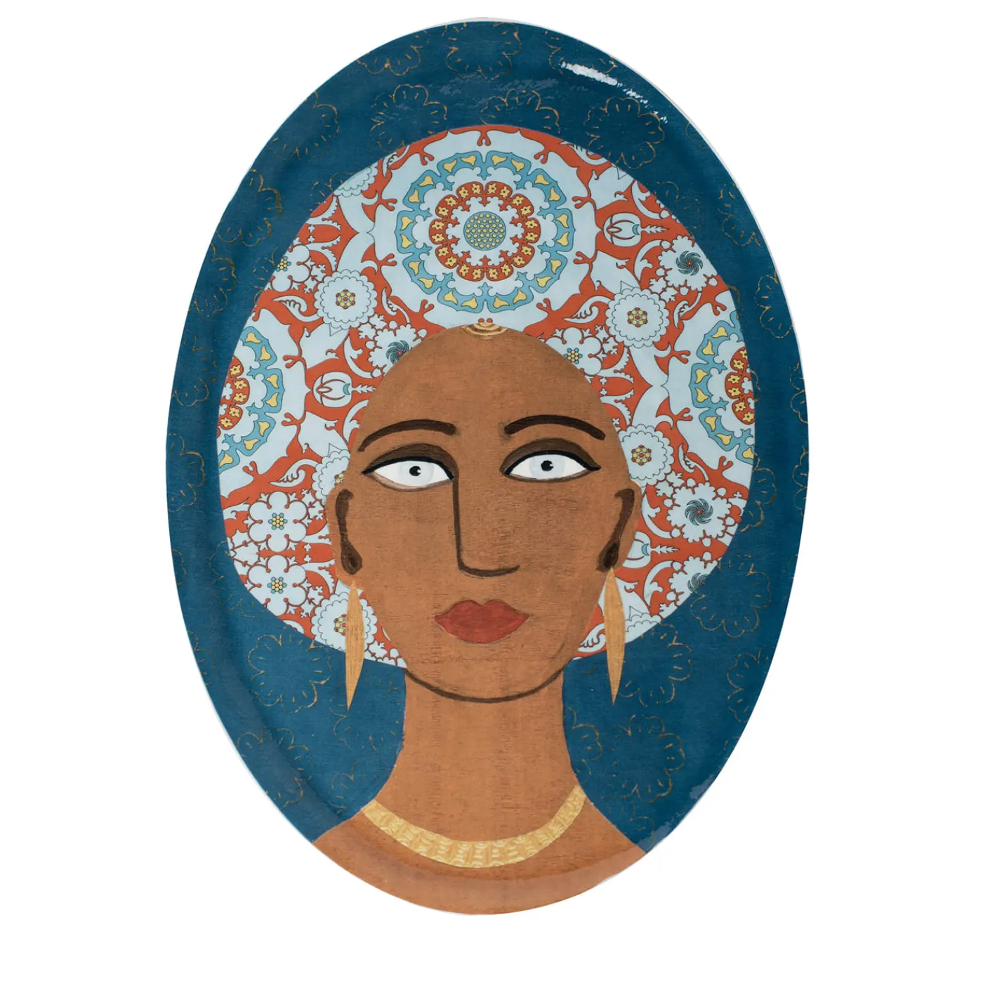 Vetrofuso DONNE FIORITE Vassoio ovale Aisha> Piatti Decorativi