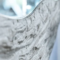 Disain 1971 Dune Specchio Tondo Decorato Con Resina Materica Color Beige> Specchi Da Parete