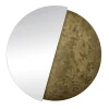 Disain 1971 Eclisse Specchio Grande Rotondo Decorato con Resina Spatolata Bronzo> Specchi Da Parete