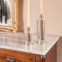 Caspal Elegante portacandele alto in argento placcato><noscript><img width=