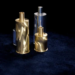 Caspal Elegante portacandele corto in ottone spazzolato><noscript><img width=