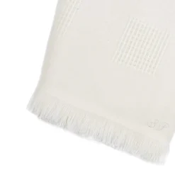 San Patrignano Farnese Crema 100% Cashmere Singolo Plaid con frange corte><noscript><img width=