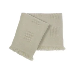 San Patrignano Farnese Salvia chiara 100% Cashmere Singolo Plaid con frange corte> Coperte