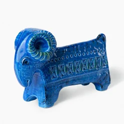 Bitossi Ceramiche Figurina ariete Rimini Blu di Aldo Londi> Statuine