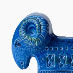 Bitossi Ceramiche Figurina ariete Rimini Blu di Aldo Londi><noscript><img width=