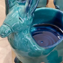 Patrizia Italiano Figurina Asino con Ali in Ceramica Azzurro Chiaro><noscript><img width=