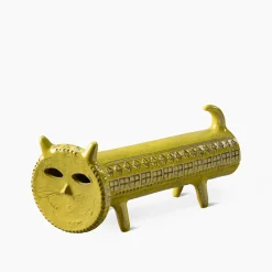 Bitossi Ceramiche Figurina di gatto giallo di Aldo Londi><noscript><img width=