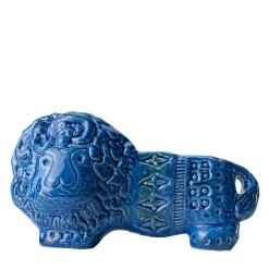 Bitossi Ceramiche Figurina Leone Rimini Blu di Aldo Londi> Statuine