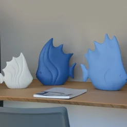 Lineasette Figurina Pesce Tropicale in Ceramica Blu><noscript><img width=