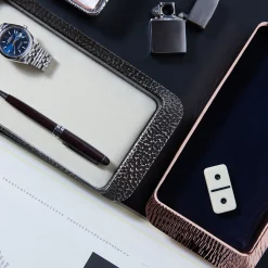 Zanetto Firenze Vassoio rettangolare brunito e bianco crema con tasca vuota><noscript><img width=