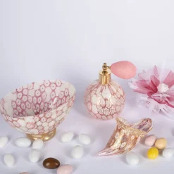 Officine di Murano 1295 Flacone spray di profumo in oro 24 carati e murrine rosa> Arredo Bagno