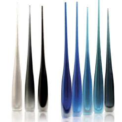 Fornace Mian Flute Oltremare Vaso verde e acquamarina> Bottiglie Decorative