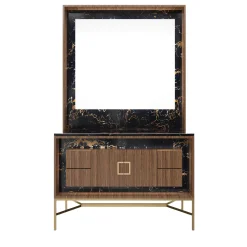 Estro Collezioni Frame S Port Laurent Mobile da bagno in marmo e legno con specchio> Lavabi E Vasche Da Bagno