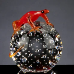 VGnewtrend Geco di vetro rosso su sfera> Statuine