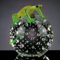 VGnewtrend Geco di vetro verde su sfera><noscript><img width=