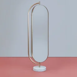 Secolo Giove calacatta marble and satin brass metal mirror><noscript><img width=