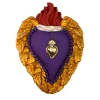 Cuore di Argilla Godetevi il cuore in ceramica viola e oro> Sculture Da Parete