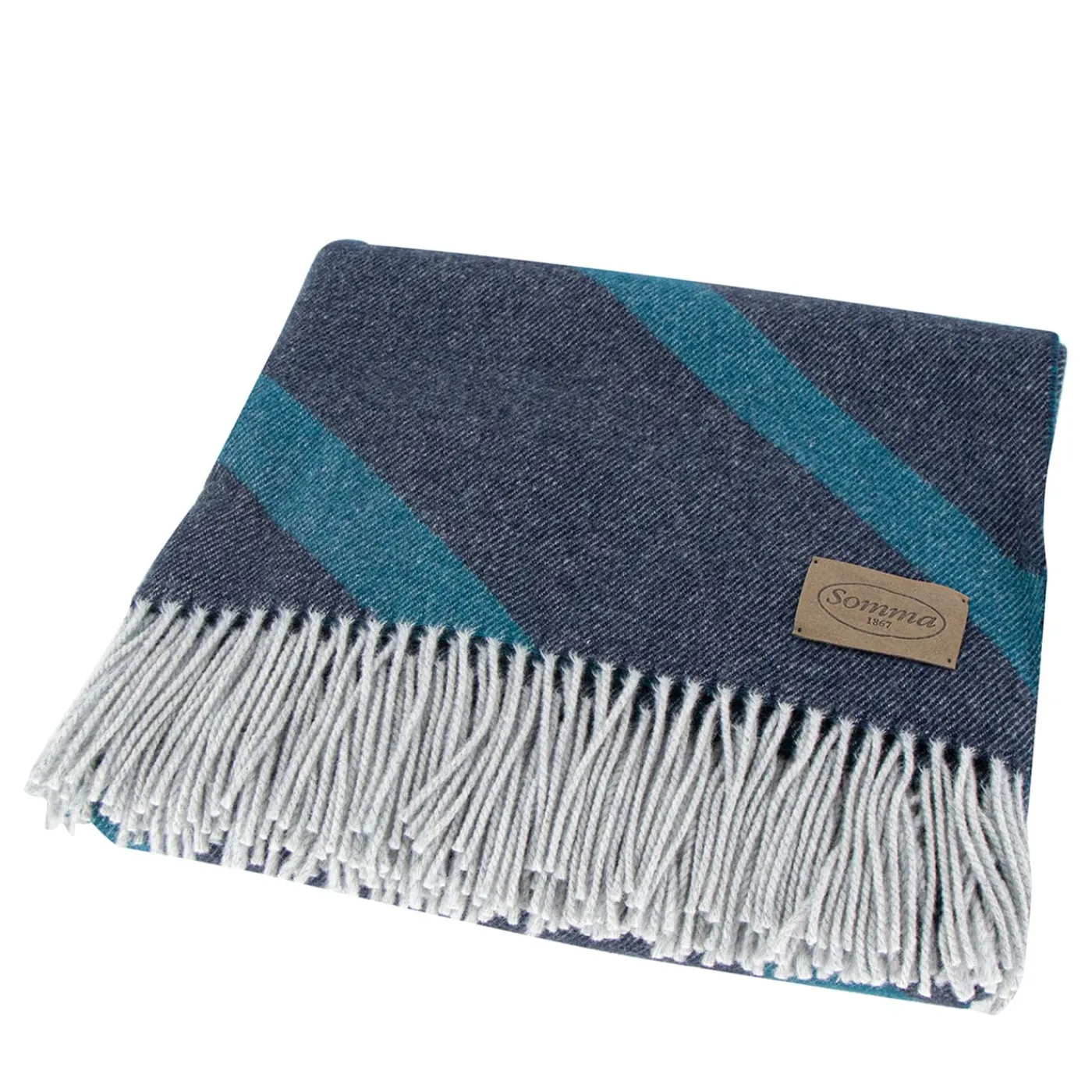 Somma 1867 Gold Plaid blu jacquard> Coperte