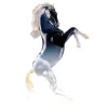 Zanetti Murano Grande cavallo da riproduzione in vetro nero> Statuine
