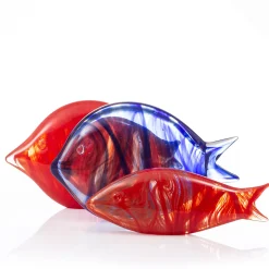 Casarialto Grande pesce stilizzato in vetro di Murano rosso> Statuine