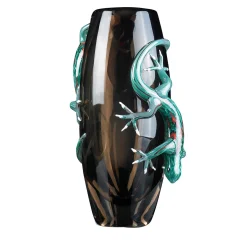 VGnewtrend Grande vaso marrone con 2 gechi> Vasi Da Fiori