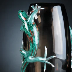 VGnewtrend Grande vaso marrone con 2 gechi><noscript><img width=