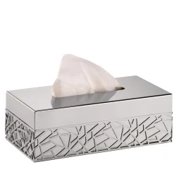 Villari HIROITO SCATOLA PER FAZZOLETTI RETTANGOLARE - ARGENTO> Arredo Bagno
