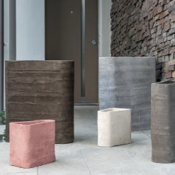 Pot à Porter Homer Vaso squadrato in ceramica rosa> Cachepot E Portavasi