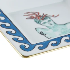 GINORI 1735 Il Viaggio di Nettuno White Square Vide Poche di Luke Edward Hall> Svuotatasche