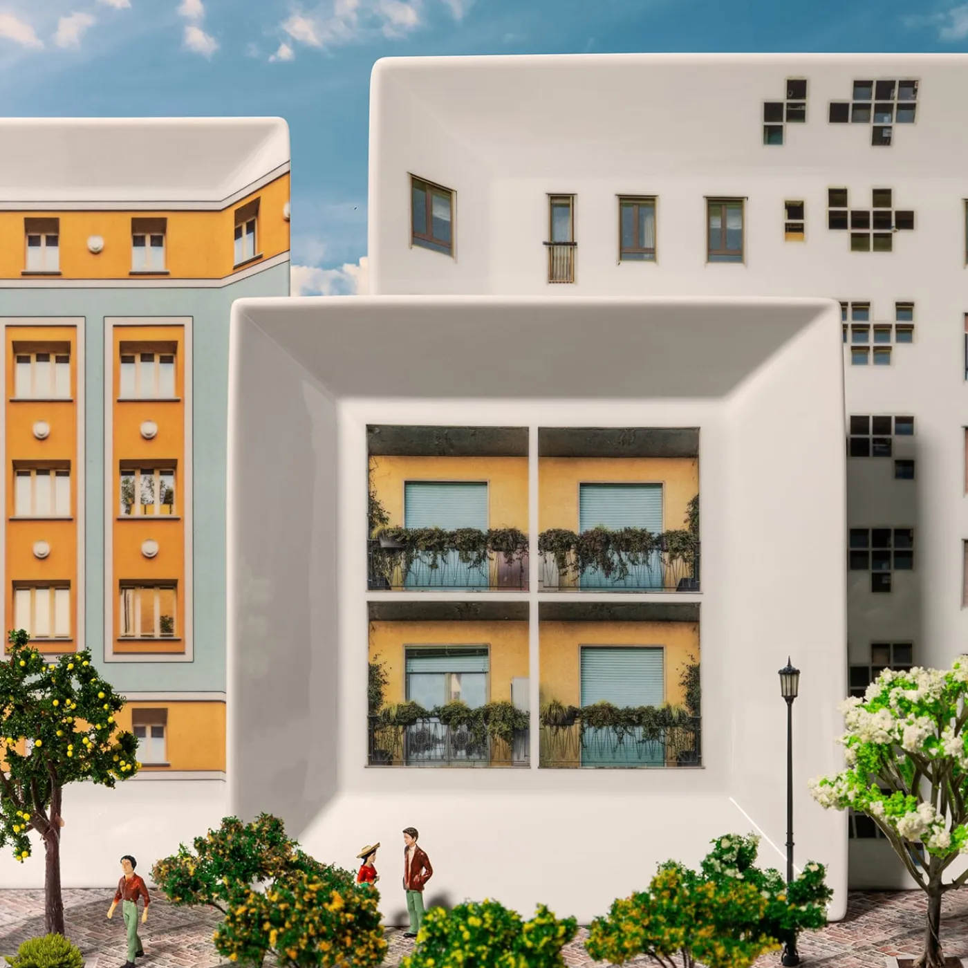 Grand Tour by Vito Nesta La Finestra Sul Cortile Videopoche quadrata grande in porcellana #2> Svuotatasche