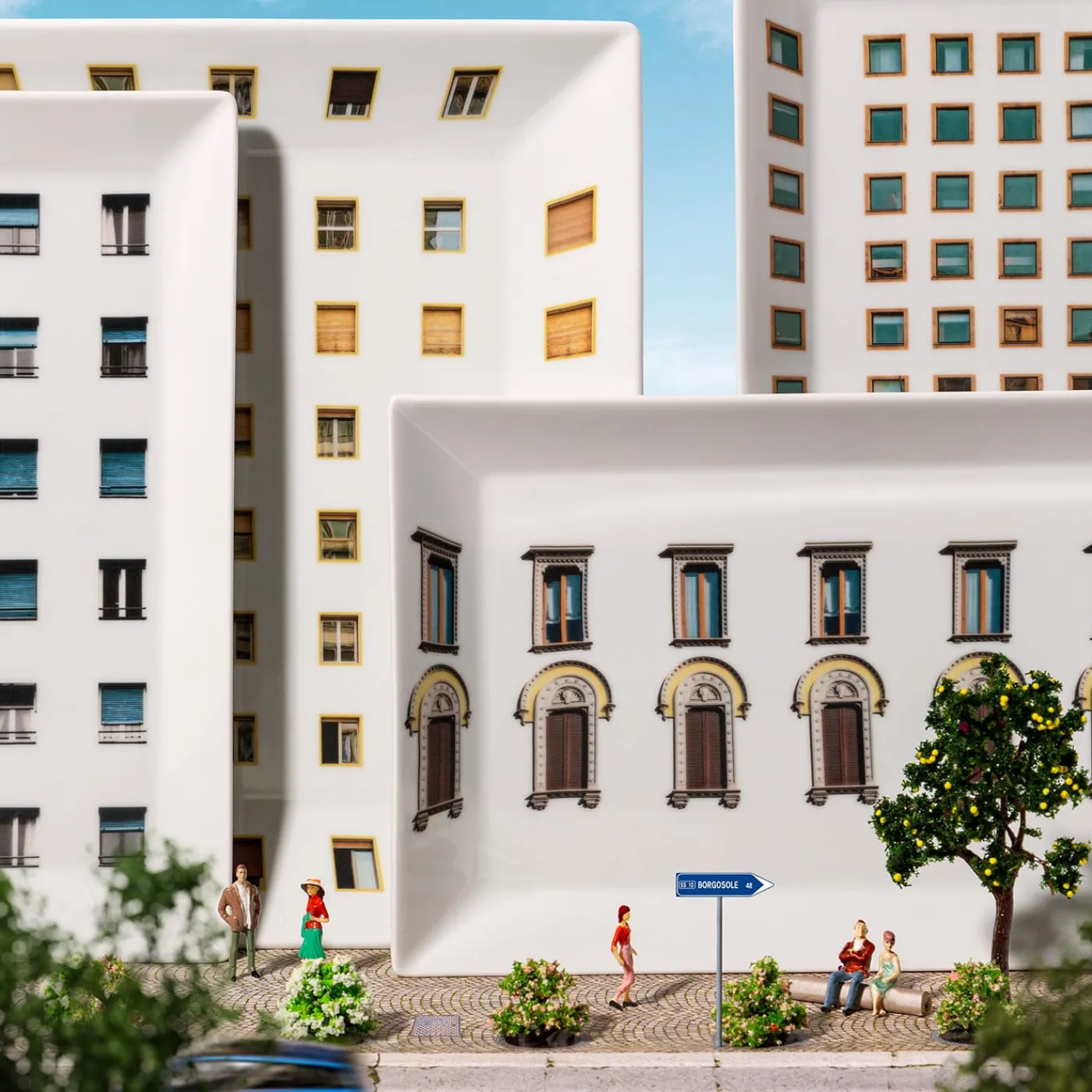 Grand Tour by Vito Nesta La Finestra Sul Cortile Videopoche rettangolare in porcellana #4> Svuotatasche