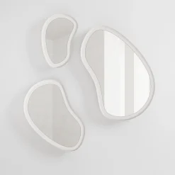 Secolo Laghi White Wood Set Of 3 Wall Mirrors> Specchi Da Parete