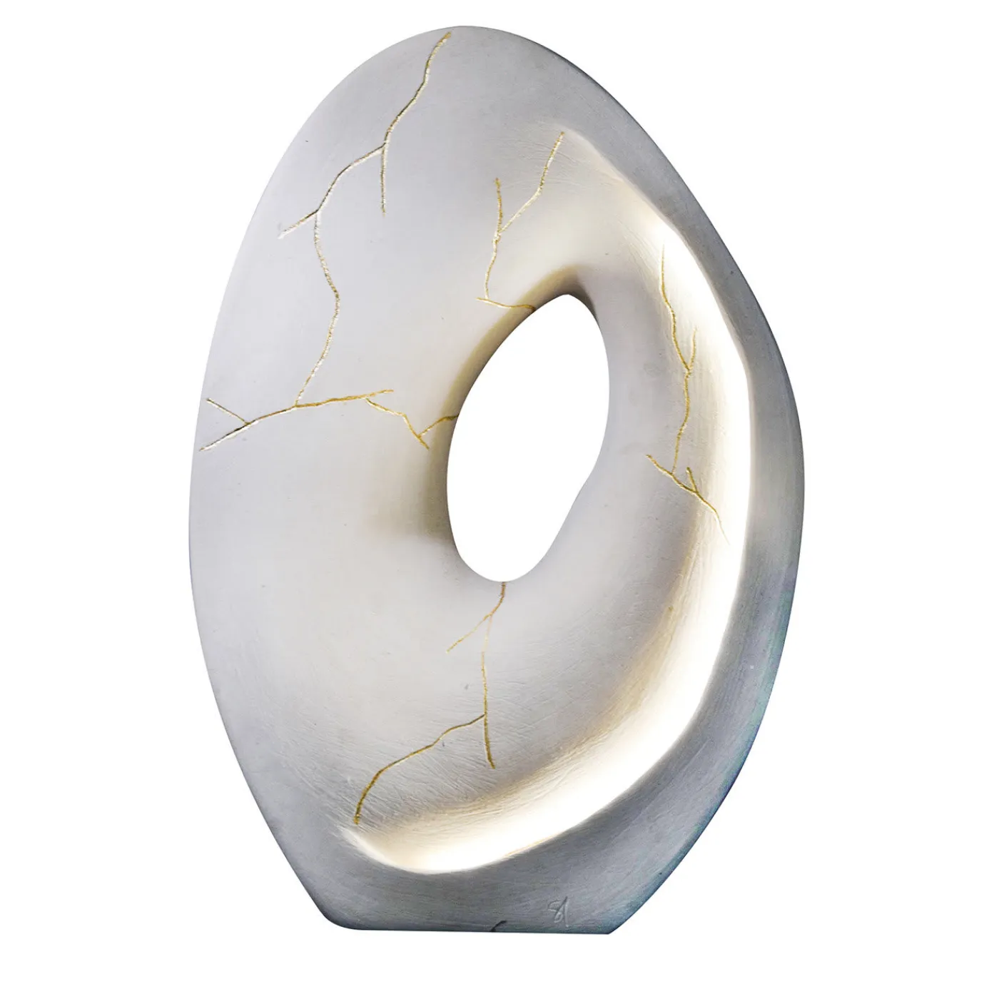 Creazioni di Andrea Serra Lampada scultura in pietra di Kintsugi Lecce #1> Sculture Decorative