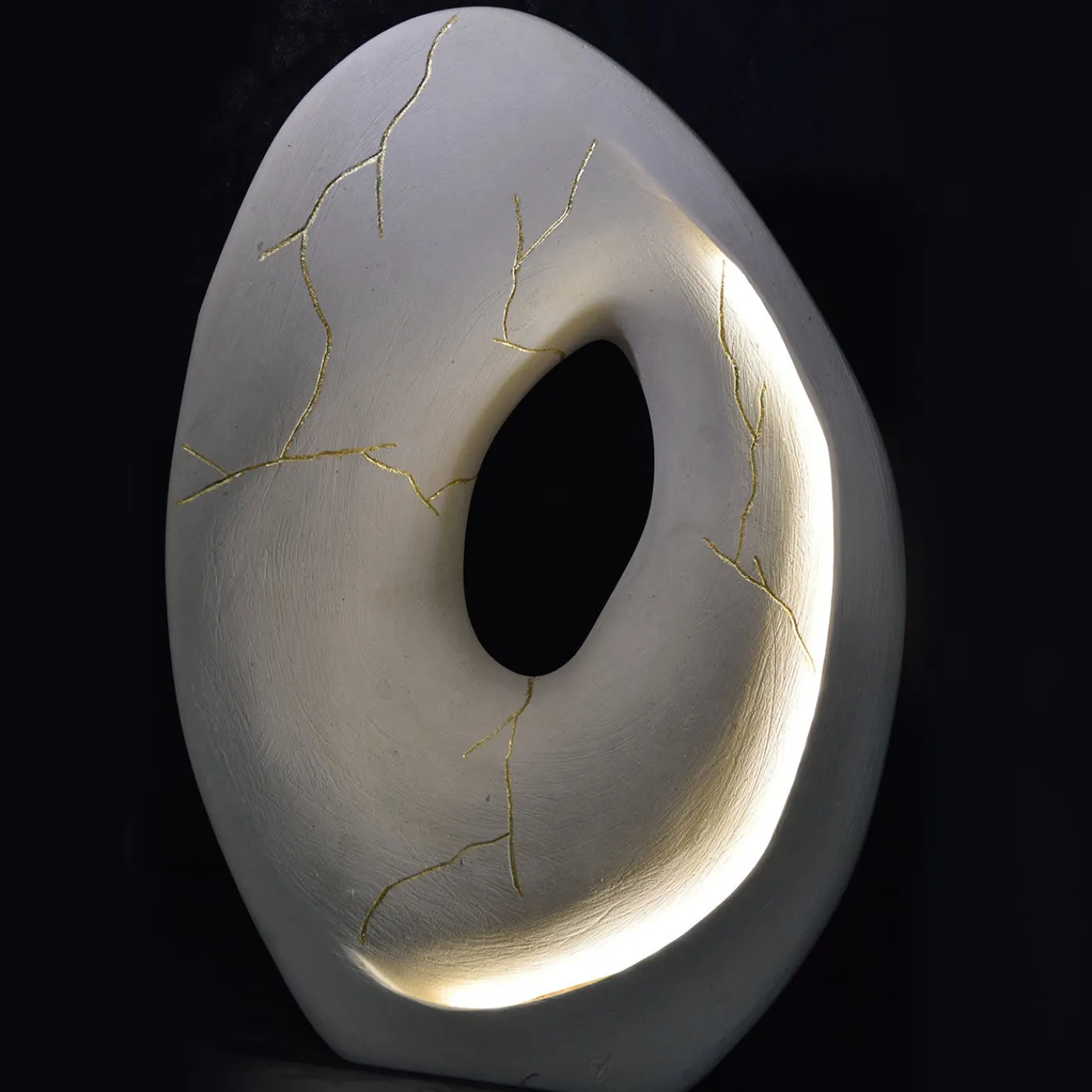 Creazioni di Andrea Serra Lampada scultura in pietra di Kintsugi Lecce #1> Sculture Decorative
