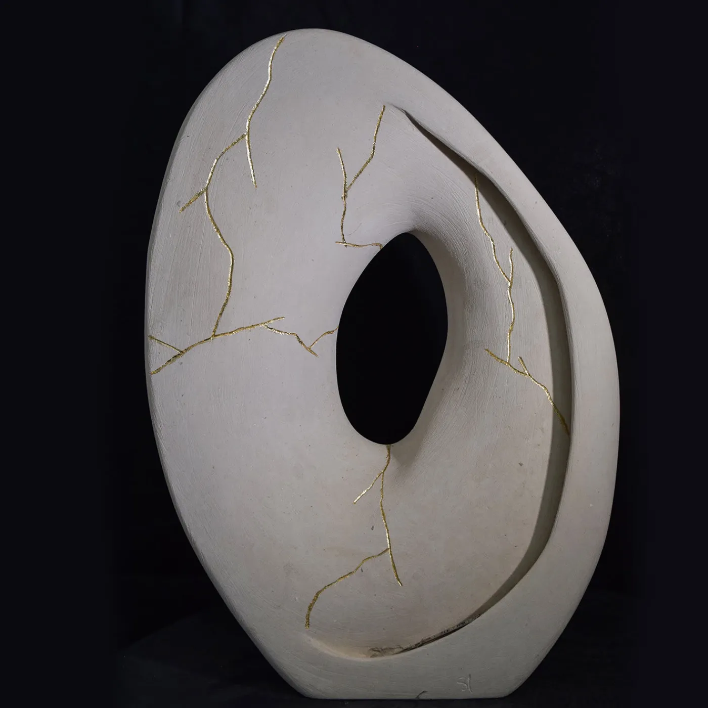 Creazioni di Andrea Serra Lampada scultura in pietra di Kintsugi Lecce #1> Sculture Decorative